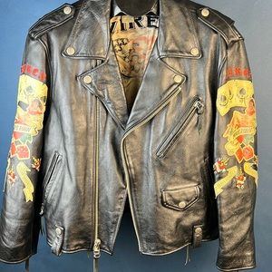 Avirex “Man’s Ruin” heavy leather motorcycle jacket L